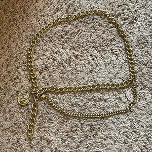 Cabi brass chain belt with medallion